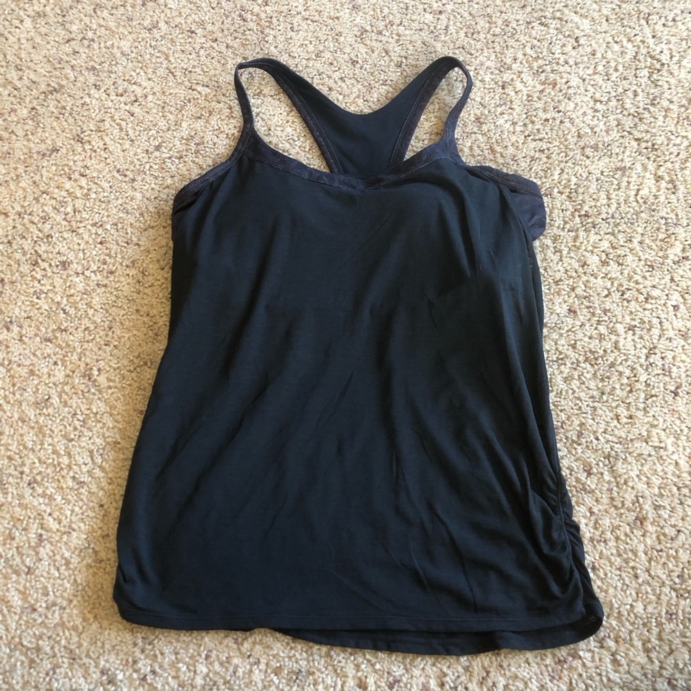Women’s | Prana | Black Racerback Built-In Bra Athletic Tank Top; Sz Medium